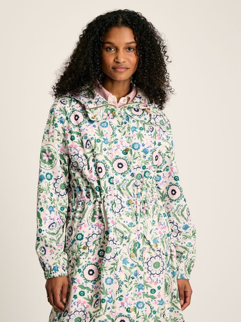 Holkham Floral Waterproof Packable Raincoat With Hood Joules