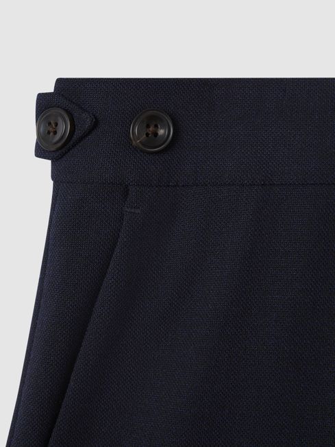 Slim Fit Side Adjuster Trousers in Navy