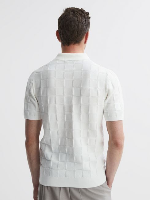 Cotton Press-Stud Polo T-Shirt in White