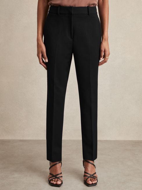 Petite Slim Fit Suit Trousers in Black REISS