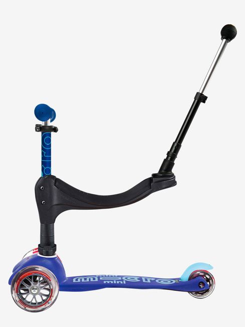 Blue Mini Micro 3-in-1 Deluxe Push Along Scooter Blue