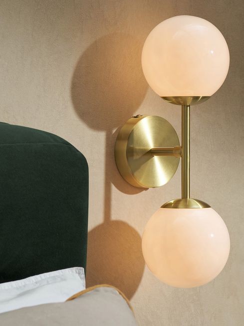 MADE.COM Brass Opal Globe Wall Light