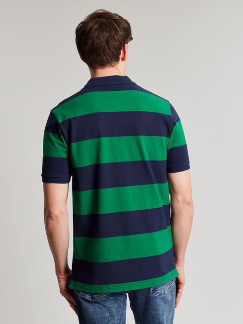 Mens green on sale striped polo shirt