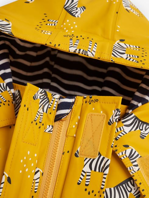 Mustard Kids Zebra Print Waterproof Jacket JoJo Maman Bebe