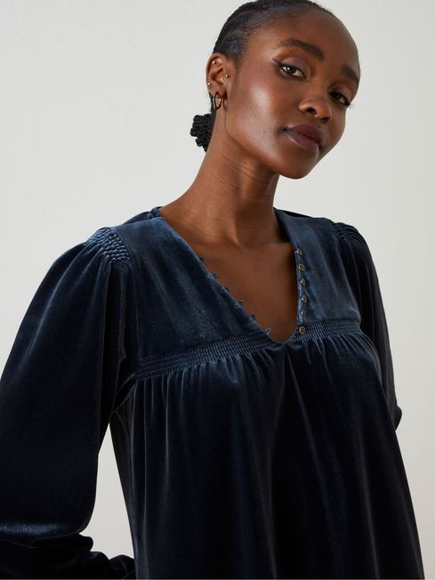 Blue Poplar Velvet Swing Dress FatFace