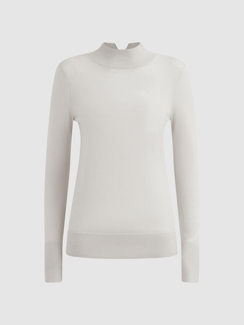 White funnel neck top sale