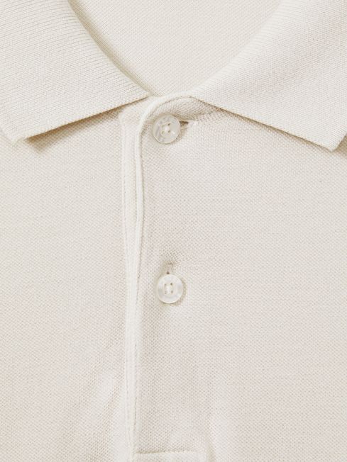 Garment Dyed Cotton Polo Shirt in Ice Grey