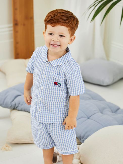 JoJo Maman Bébé Blue Woven Pyjamas