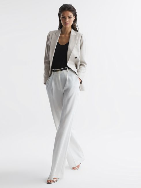 Tailored Double Breasted Blazer in Neutral