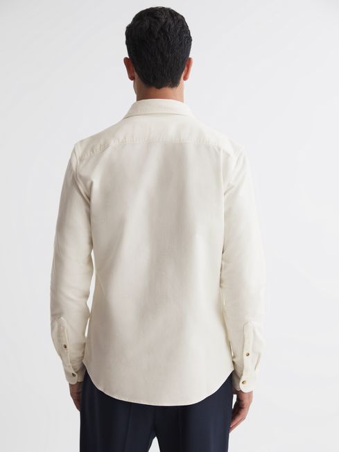Corduroy Twin Pocket Overshirt in White