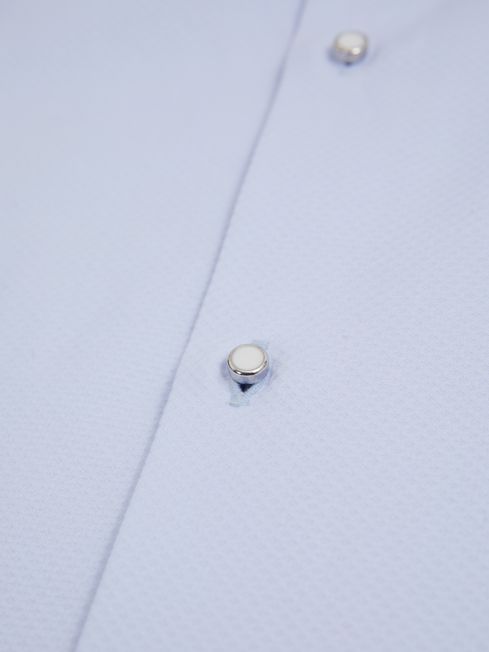 Slim Fit Double Cuff Dinner Shirt in Soft Blue