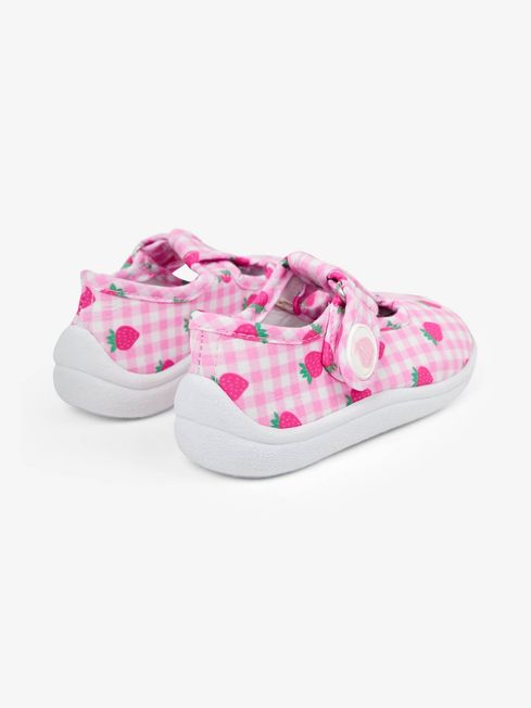 JoJo Maman B b Pink Girls Strawberry Canvas Summer Shoes