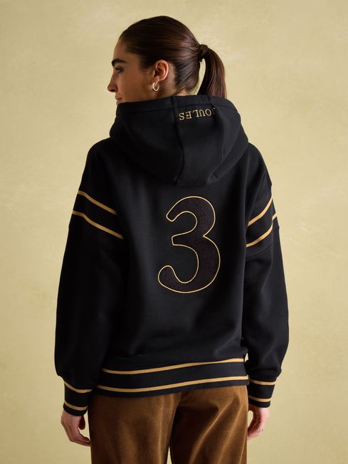 Newham Black Embellished Hoodie Joules