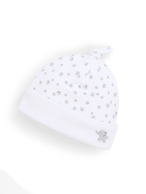 JoJo Maman Bébé White Elephant Star Baby Hat