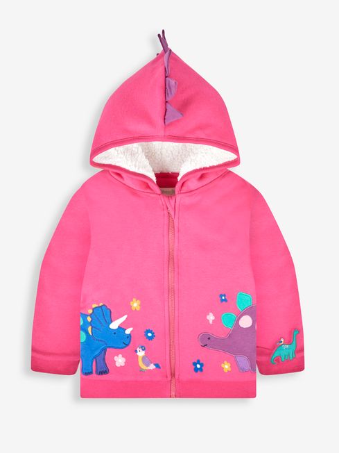 Pink hoodie with green dinosaur shop