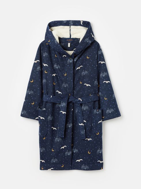 Hedwig At Night Navy Harry Potter Fleece Dressing Gown Joules