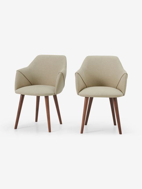 .COM Ecru Set of 2 Lule Carver Dining Chairs