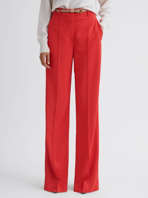 Reiss Coral Cara Wide Leg Mid Rise Trousers