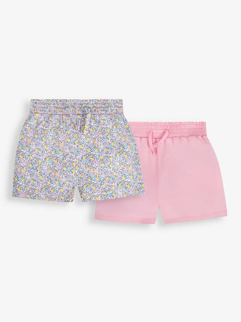 Buy JoJo Maman Bébé 2-Pack Ditsy Print & Pink Pretty Shorts from the ...