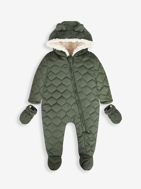 Khaki Boys Quilted Pramsuit