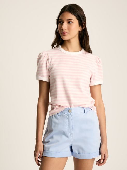 Joules Erin Pink/Cream Short Sleeve T-Shirt
