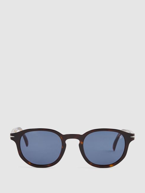 Reiss Blue Eyewear by David Beckham Round Sunglasses