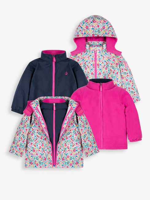 Pink Meadow 4 in 1 Waterproof Polarfleece Jacket JoJo Maman Bebe