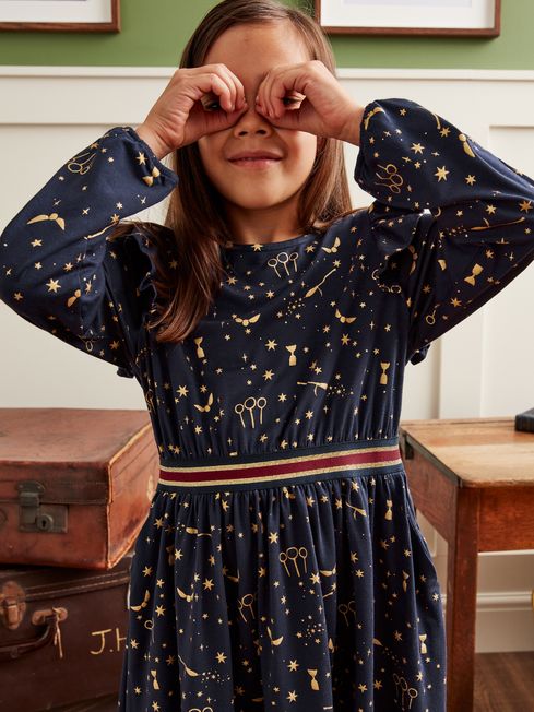 Buy Joules Ginny Harry Potter Frill Shoulder Dress from the