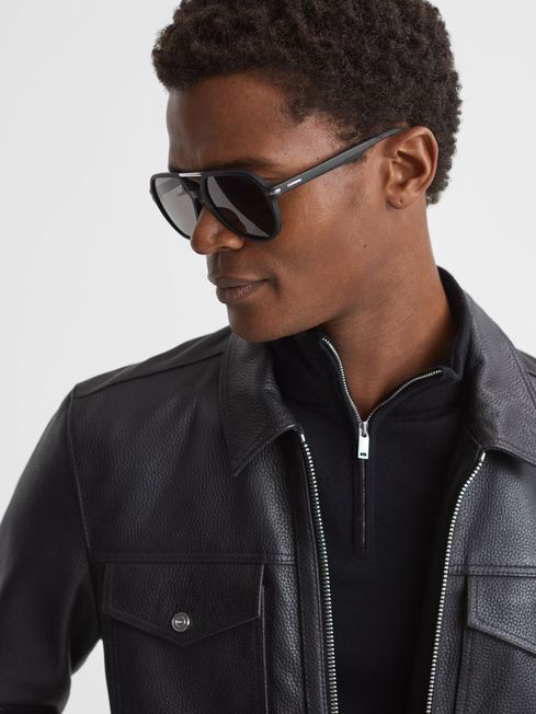 Carrera Eyewear Polarised Aviator Sunglasses REISS