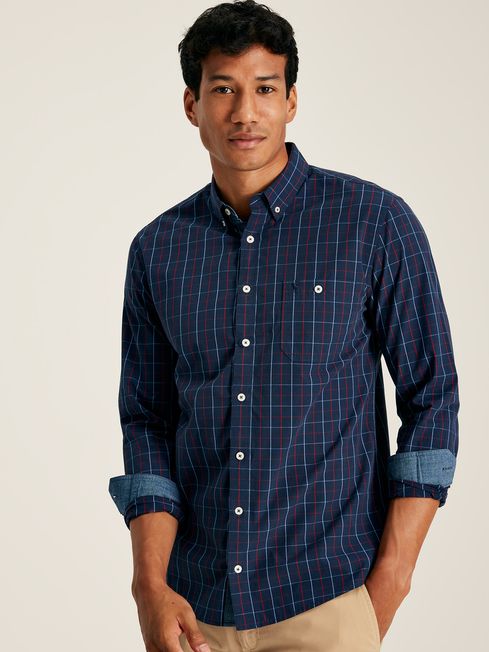 Plaid cotton poplin shirt top