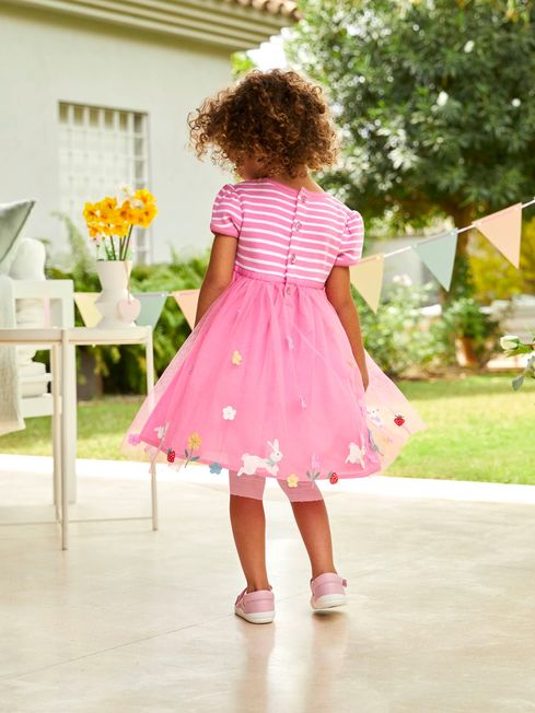JoJo Maman B b Pink Bunny Tulle Party Dress