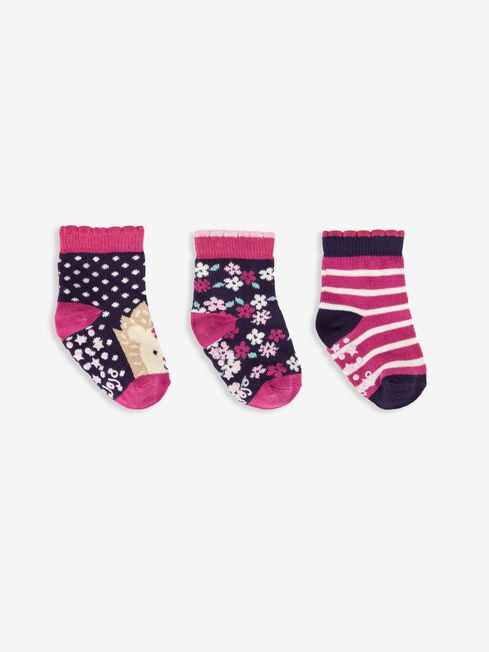 Buy JoJo Maman Bébé Girls' 3-Pack Hedgehog Socks from the JoJo Maman ...