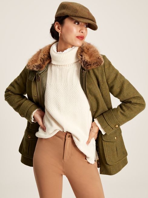Joules field coat green cheap