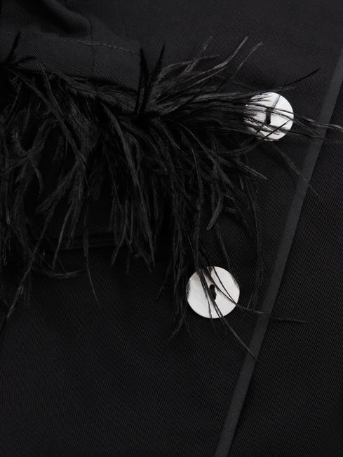 Sleeper Detachable Feather Pyjama Set in Black