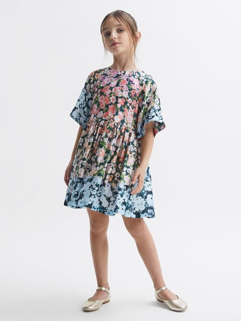 Reiss Marnie Floral Print Bell Sleeve Dress - REISS