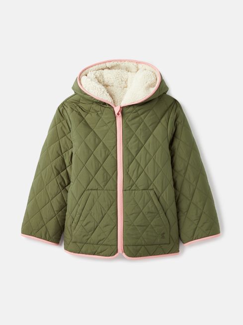 Joules Kali Cream Borg Fleece Reversible Jacket