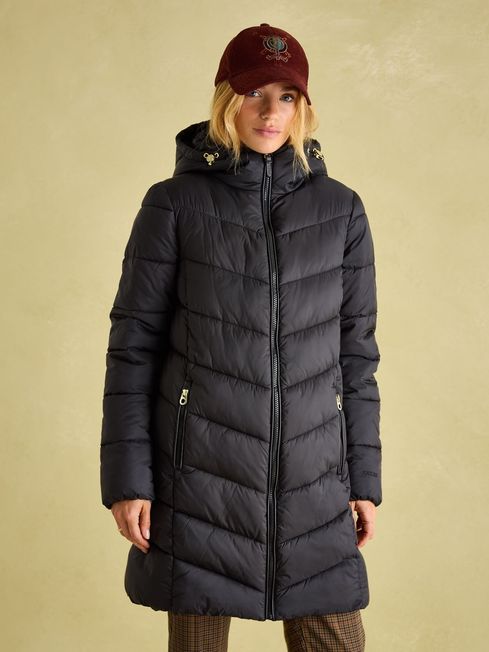 Moorsdale Black Mid Length Showerproof Padded Coat