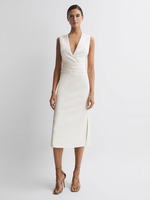 Reiss Jayla Fitted Wrap Design Midi Dress - REISS