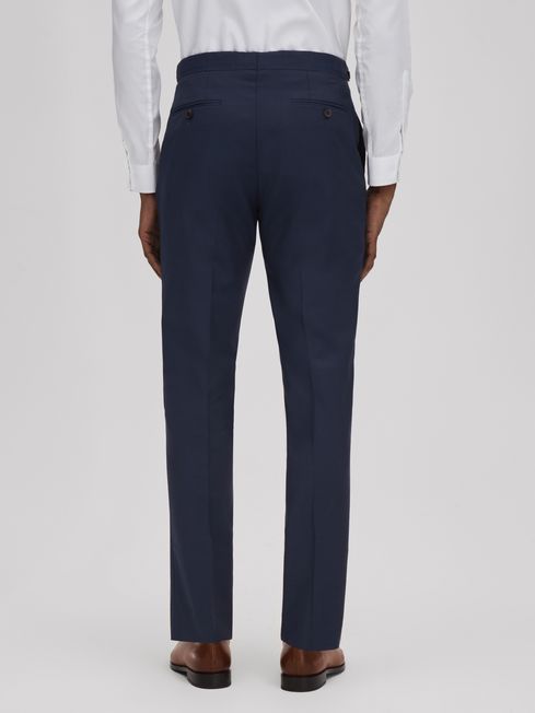 Wool Side Adjuster Trousers in Navy