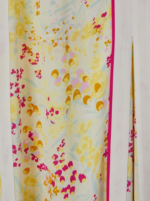 Floral Print Maxi Dress in Pink/Yellow