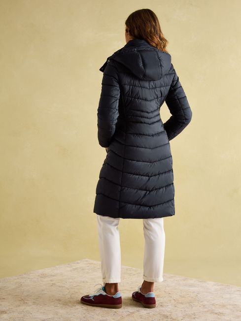 Navy padded longline coat online