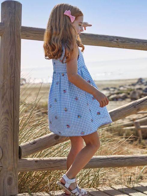 Girls blue hot sale gingham dress