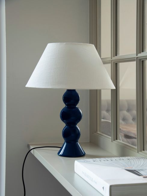 Jasper Conran London Blue Medium Sphere Ceramic Table Lamp