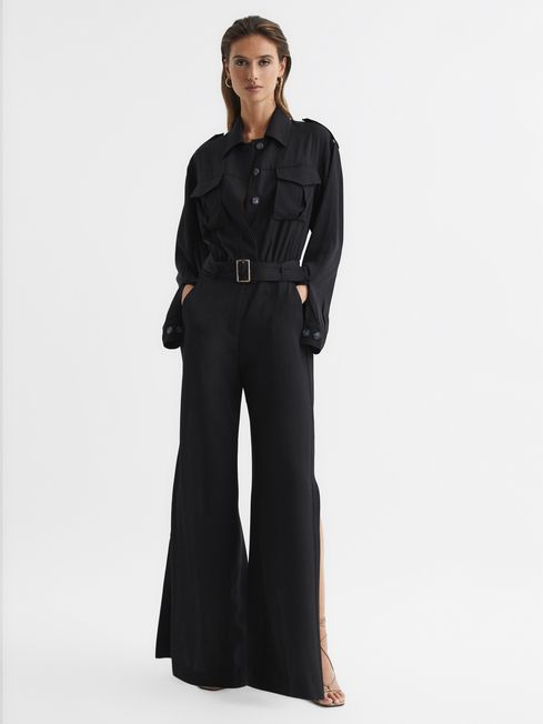 Black jumpsuit reiss new arrivals