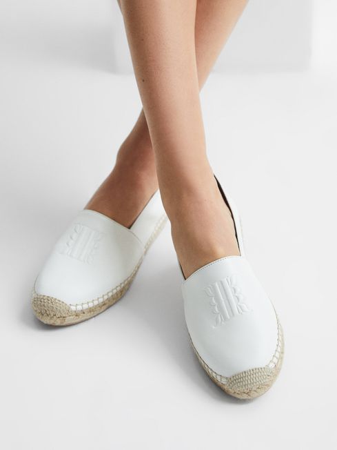 Flat Slip On Espadrilles in Off White