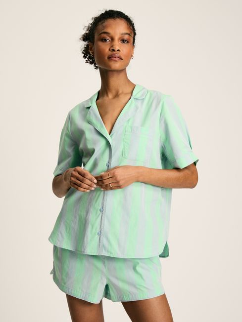 Olivia Blue Green Striped Pyjama Set Joules