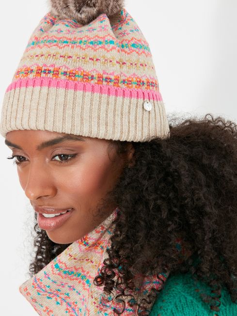 Joules cream 2025 bobble hat