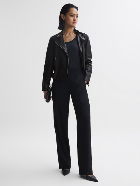 Reiss tay leather biker jacket clearance