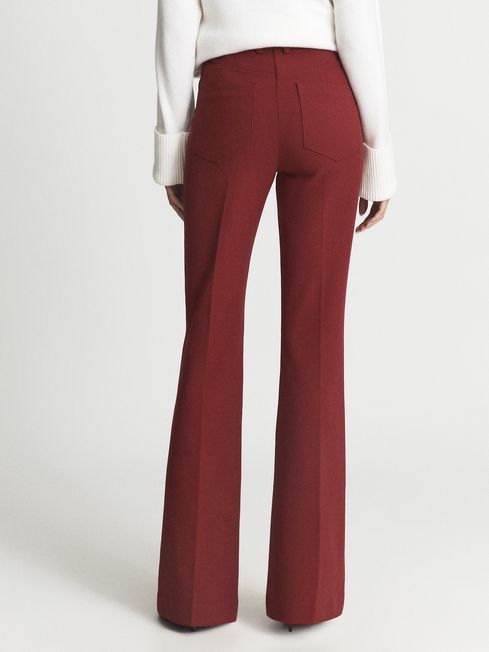 Red Flare Trousers  Curves and Confidence