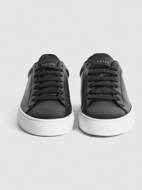 Ladies black hotsell leather trainers